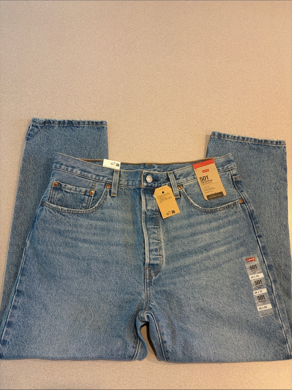 NWT Levi's 501 original cropped high rise size 32x26